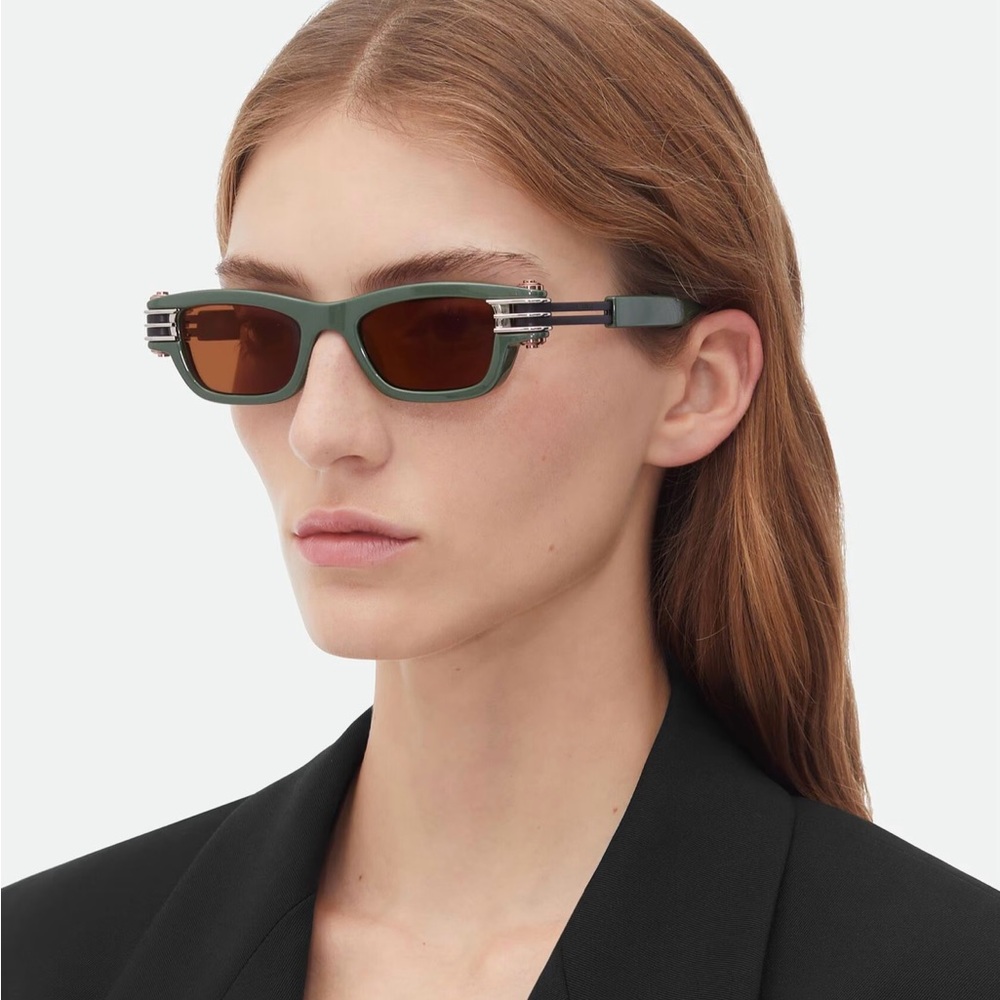 Bottega Veneta Green and Brown Sunglasses